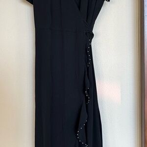 Tara Jarmon Black Asymmetrical Wrap Dress